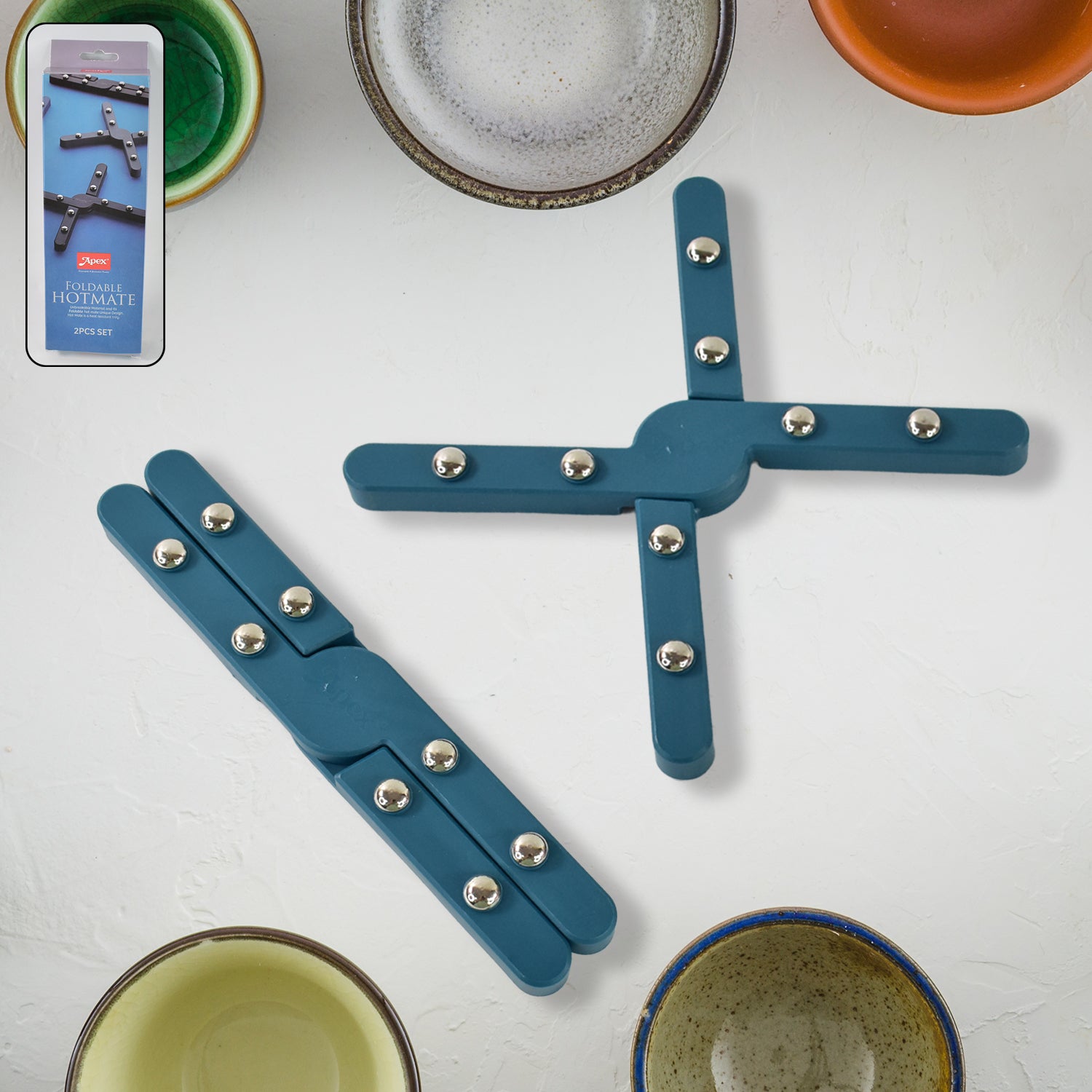 01_78360ac4-0fc0-40b4-a23b-7bc06ee2e72e.jpg Apex Foldable Hot mate Set ?? 2 Pcs, Folding Pan Stand for Hot Pots - Image 1