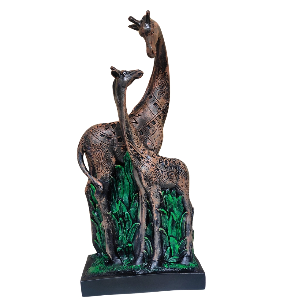 Q1.jpg Statue of Giraffe Sculpture for Home/Office/Cafe/Hotel Decor Decorative Gift Showpiece (Pack of 1, resin, Multicolour) - Image 1