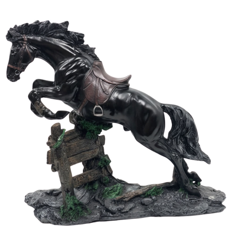 T1.jpg Handicraft Jumping Horse | 12?Inch | Brown | Premium Decorative Showpiece - 40 cm ( Black) - Image 1
