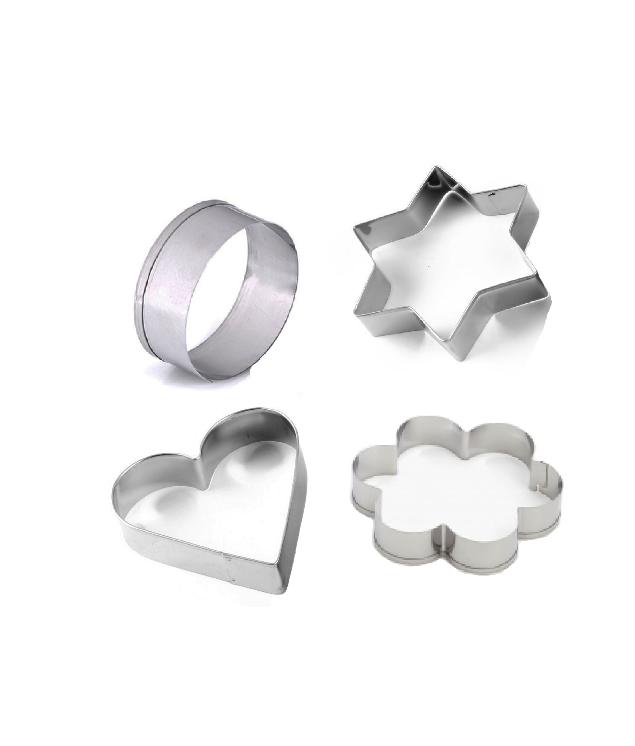 cookiecutter_2042x2400.jpg Stainless Steel Cookie Cutter Set ? 4 Different Shapes for Baking, for Cookies, Biscuits, and Crafts - Image 1